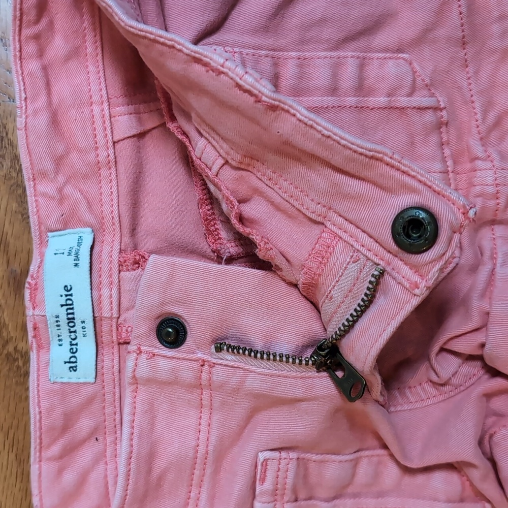 Abercrombie & Fitch Kids Coral Denim Shorts - Picture 3 of 4